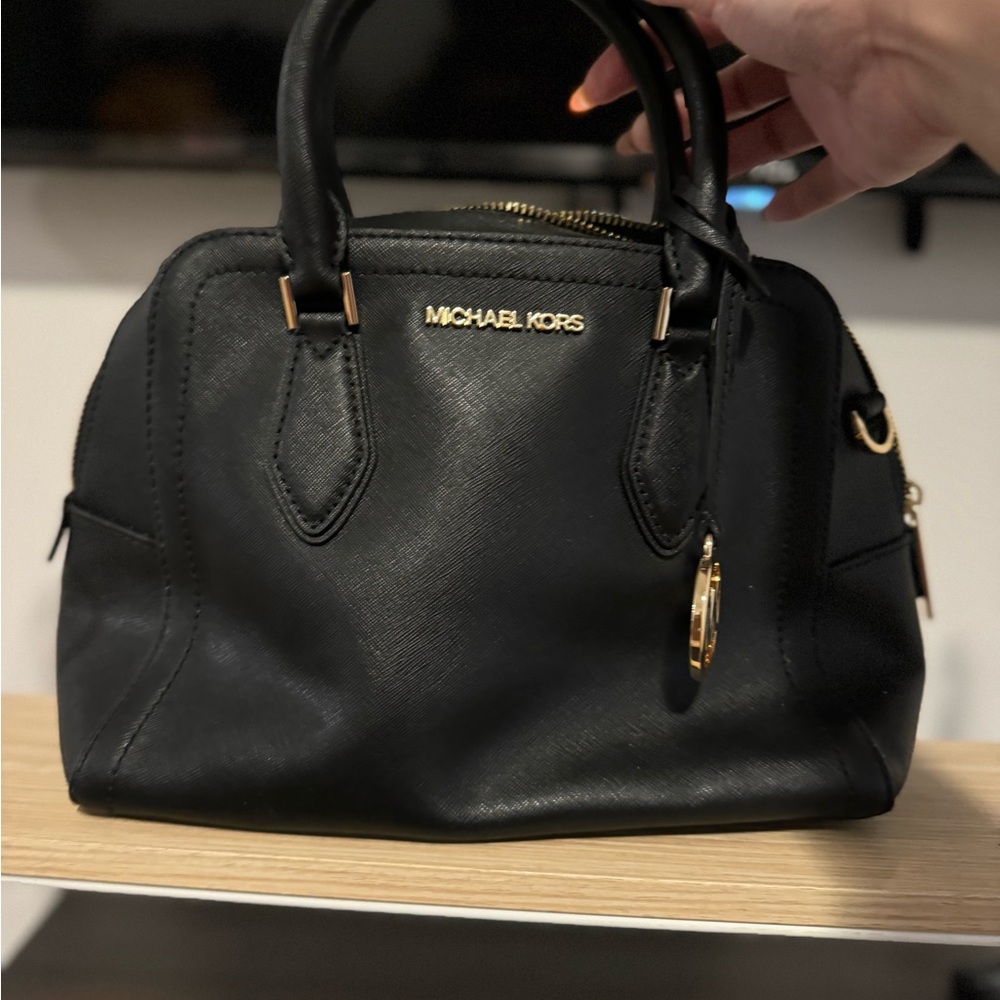 Michael Kors Black Saffiano Leather Ayden Medium Satchel Bag - Picture 12 of 14